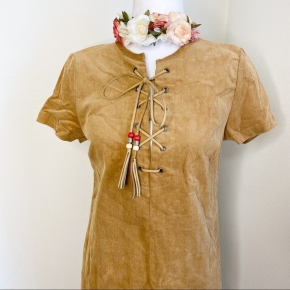 Romeo & juliet corduroy midi short sleeves dress - Picture 2 of 6
